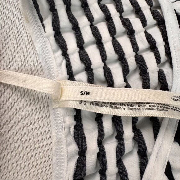 Anthropologie Women's S/M Black White Smocked Keyhole Cropped Tank Top - Picture 7 of 8